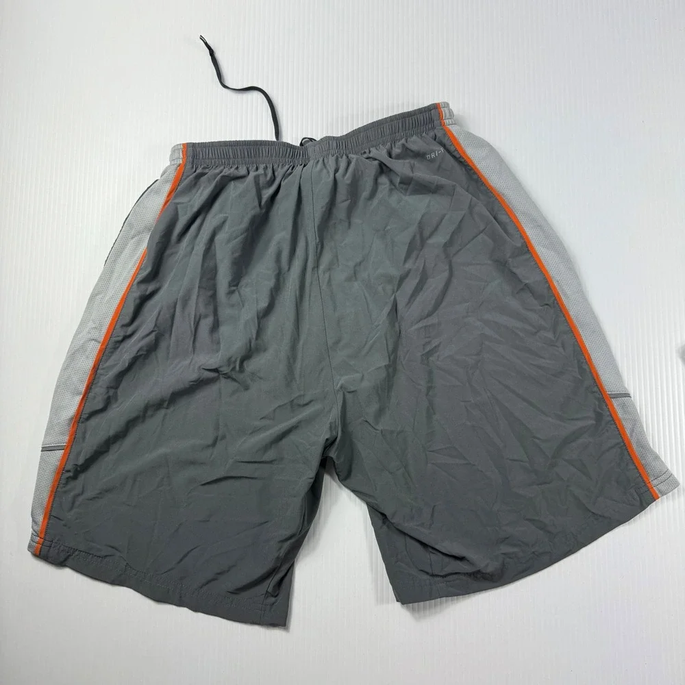 Nike Dri-FIT Running Shorts Athletic Gym Training Gray Orange‎ L